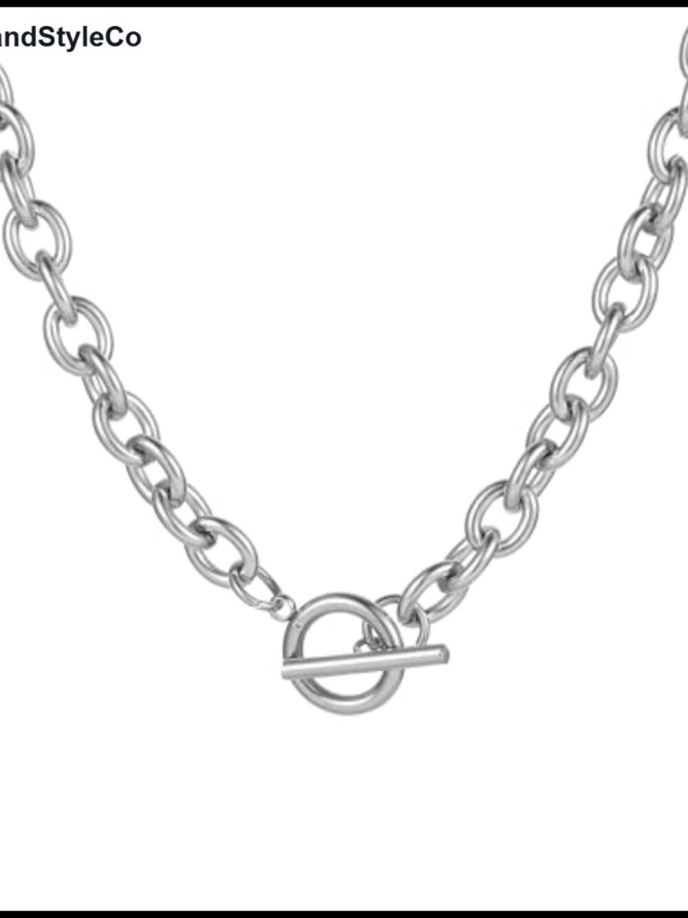 18K Gold Plated Stainless Steel Toggle Necklace Chunky Chain